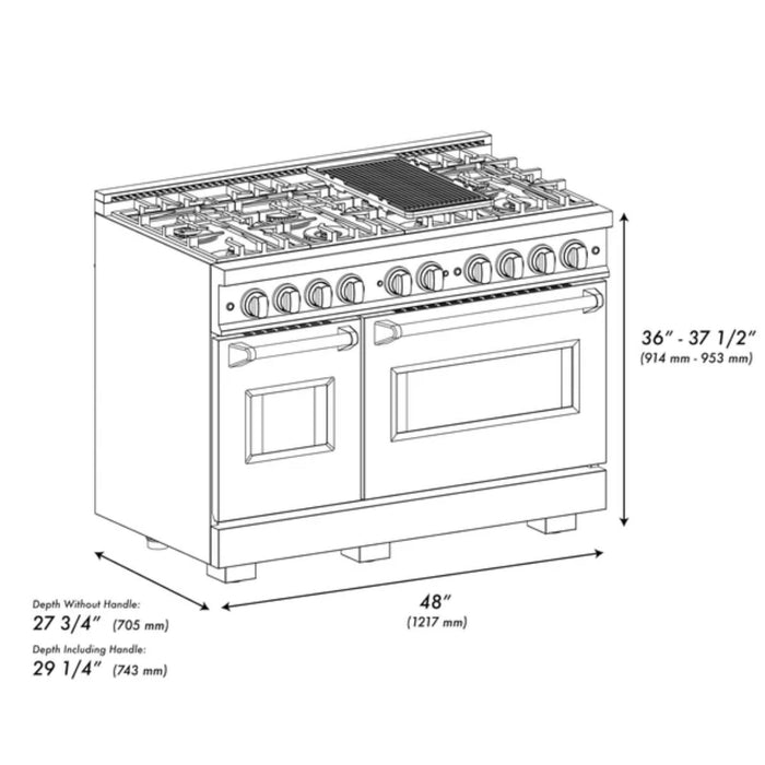 ZLINE Classic Dual Fuel Range Collection with Brass Burners