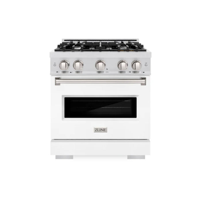 ZLINE Classic Dual Fuel Range Collection with White Matte Doors