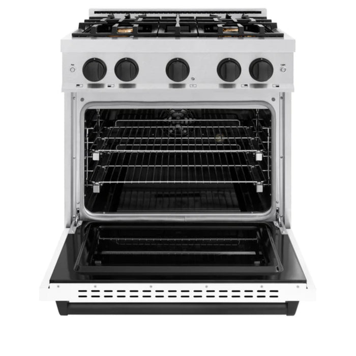 ZLINE Autograph Edition Classic Dual Fuel Ranges in Satin Stainless Steel with Matte Black Accents
