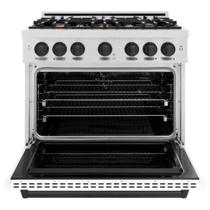 ZLINE Autograph Edition Classic Dual Fuel Ranges in Satin Stainless Steel with Matte Black Accents