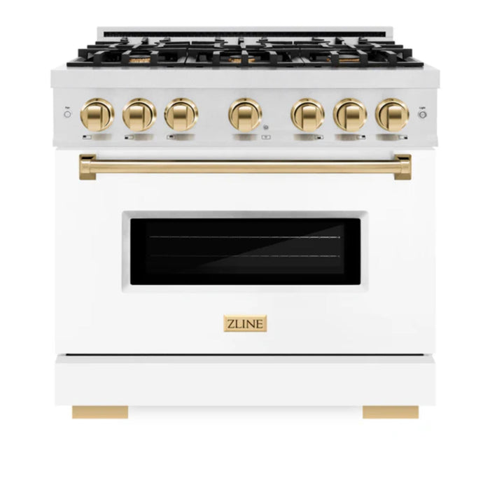 ZLINE Autograph Edition Classic Dual Fuel Ranges in White Matte.
