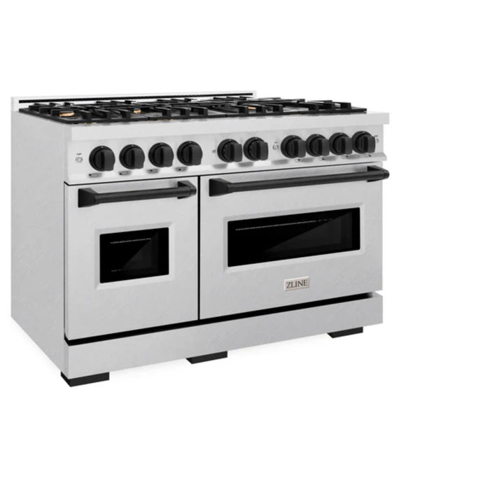 ZLINE Autograph Edition Classic Gas Range with Convection Gas Oven in Satin Stainless Steel and Matte Black Accents