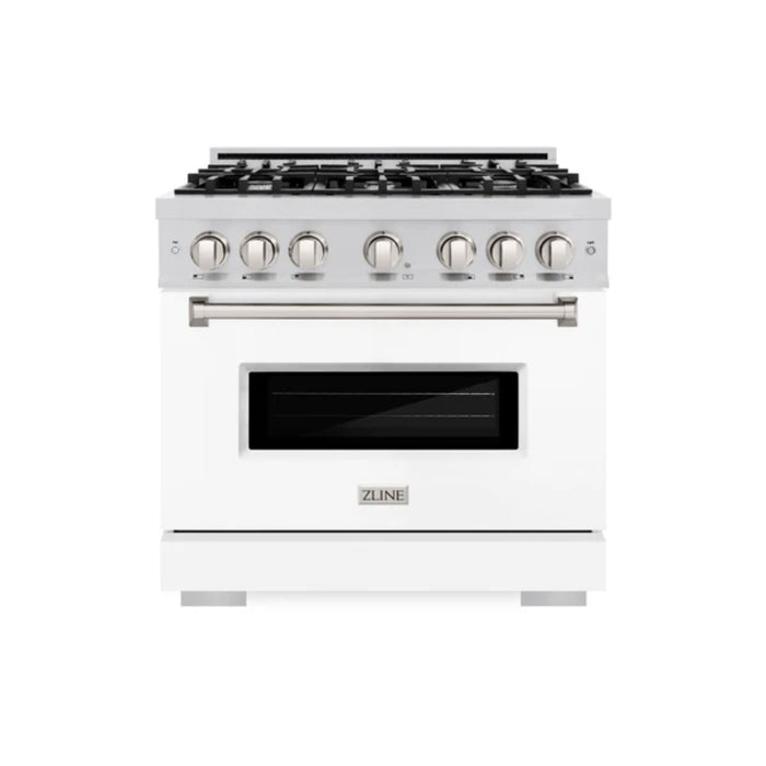 ZLINE Classic Dual Fuel Ranges with White Matte Door