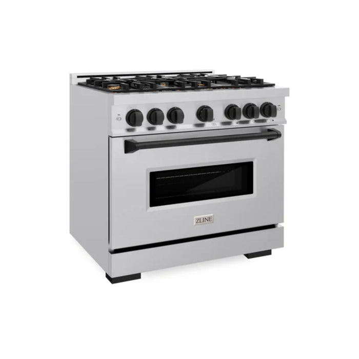ZLINE Autograph Edition Classic Gas Range with Convection Gas Oven in Stainless Steel and Matte Black Accents