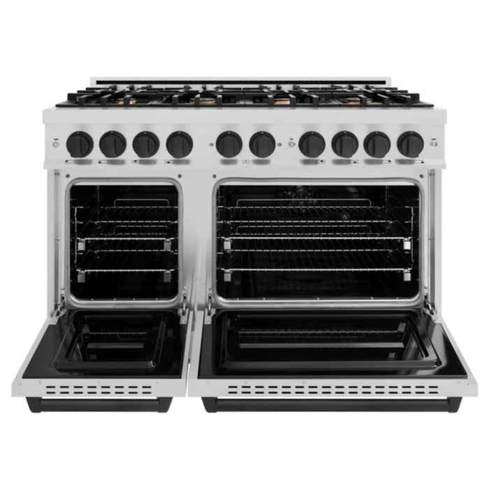 ZLINE Autograph Edition Classic Gas Range with Convection Gas Oven in Stainless Steel and Matte Black Accents