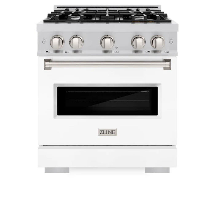 ZLINE Classic Dual Fuel Ranges with White Matte Door