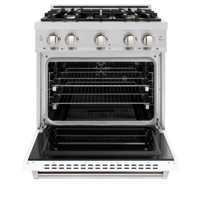 ZLINE Classic Gas Range in Stainless Steel with White Matte Doors