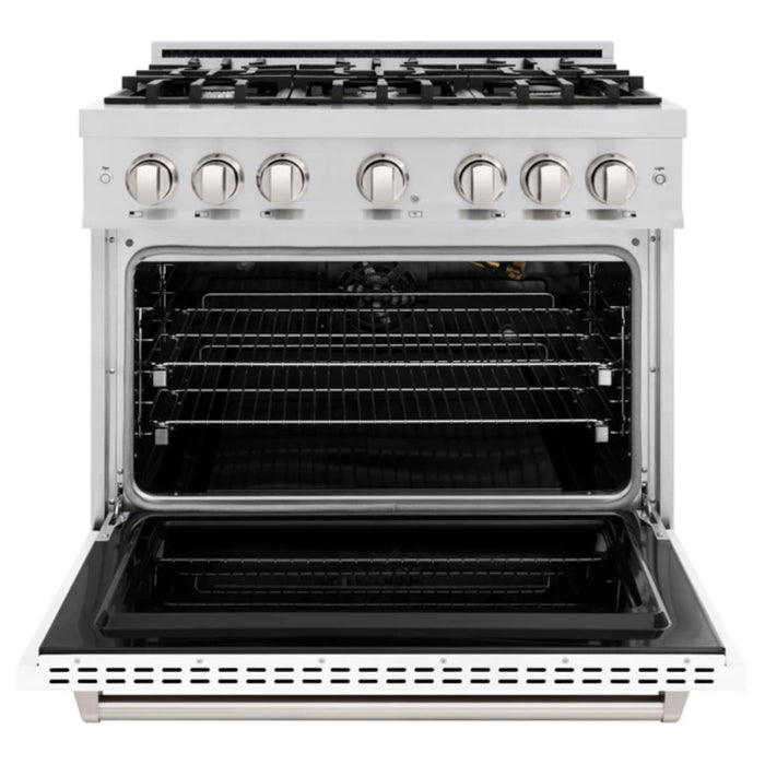 ZLINE Classic Gas Range in Stainless Steel with White Matte Doors