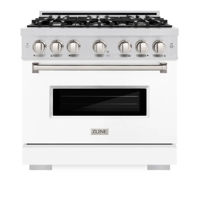 ZLINE Classic Gas Range in Stainless Steel with White Matte Doors