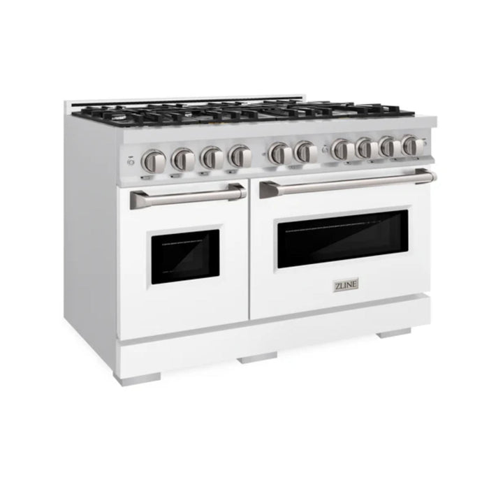 ZLINE Classic Gas Range in Stainless Steel with White Matte Doors