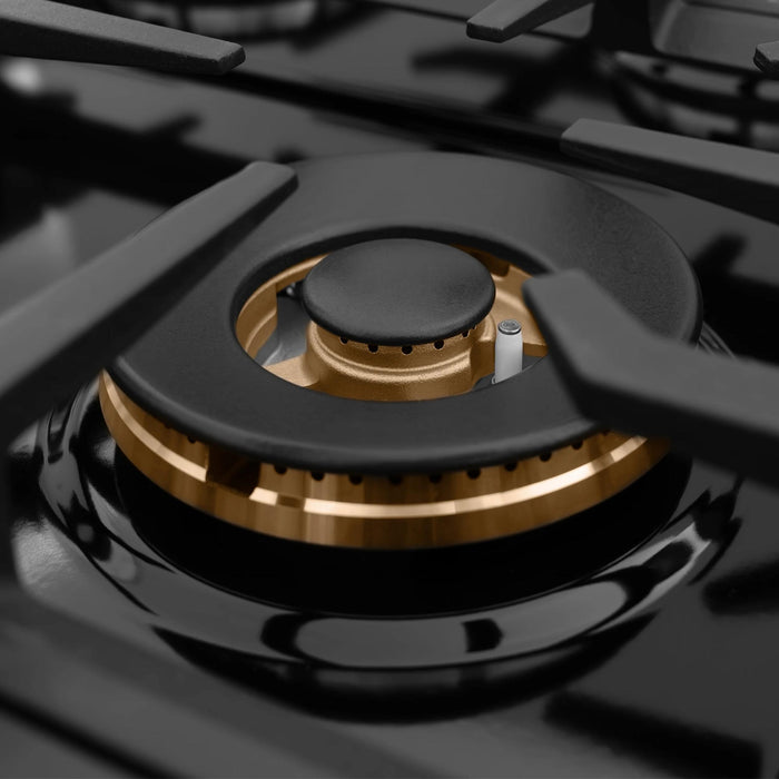 ZLINE Autograph Edition Legacy Gas Rangetops in Stainless Steel with Matte Black Accents