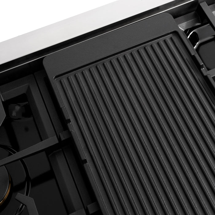 ZLINE Autograph Edition Legacy Gas Rangetops in Stainless Steel with Matte Black Accents