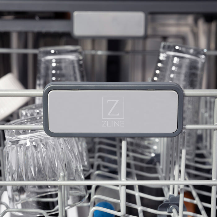 ZLINE 24" Monument Series 3rd Rack Top Touch Control Dishwasher in Stainless Steel with Stainless Steel Tub