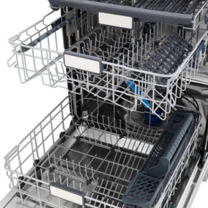 ZLINE 24" Autograph Edition  Monument Series 3rd Rack Top Touch Control Tall Tub Dishwasher in Stainless Steel with Polished Gold Handle