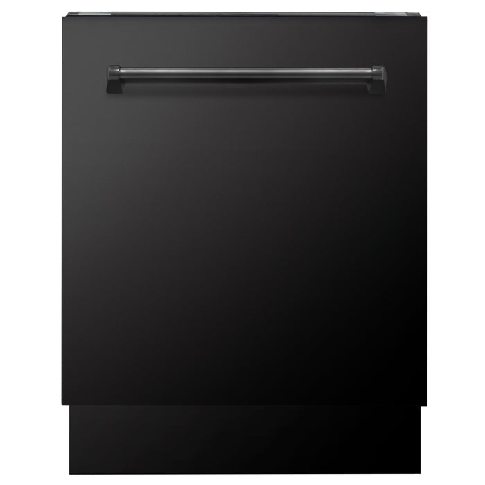 ZLINE 24" Tallac Series 3rd Rack Tall Tub Dishwasher in Black Stainless Steel with Stainless Steel Tub, 51dBa