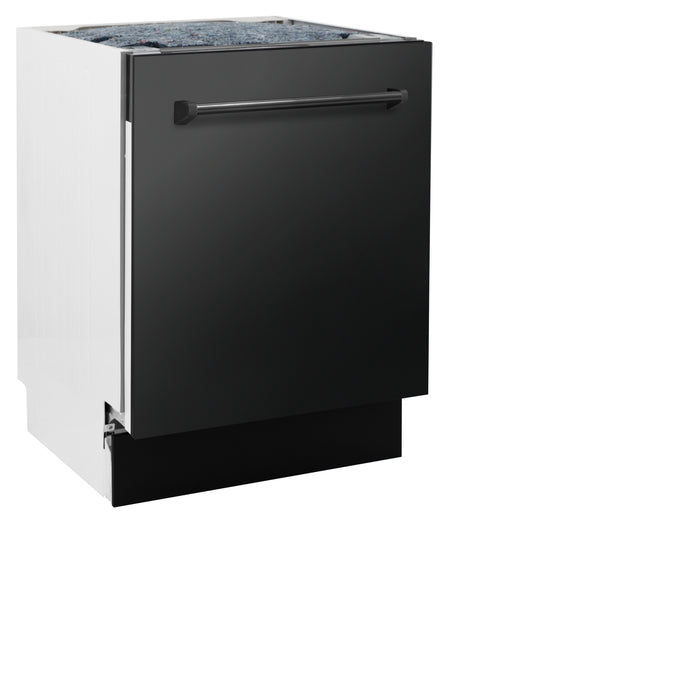 ZLINE 24" Tallac Series 3rd Rack Tall Tub Dishwasher in Black Stainless Steel with Stainless Steel Tub, 51dBa