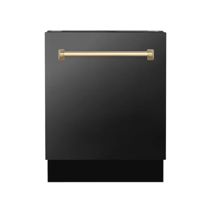 ZLINE Autograph Edition 24" Tallac Series 3rd Rack Black Stainless Steel Built-In Tall Tub Dishwasher