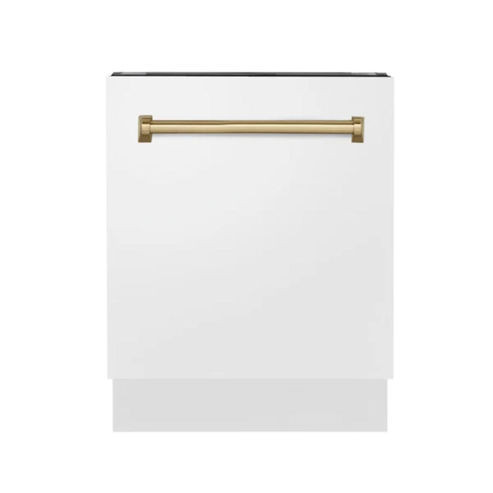 ZLINE Autograph Edition 24" Tallac Series 3rd Rack Top Touch Control Built-In Tall Tub Dishwasher in White Matte