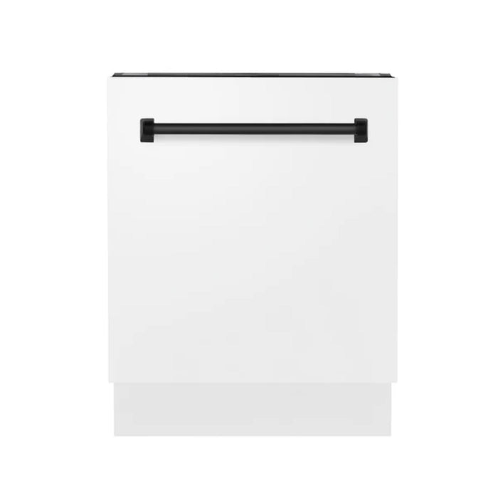 ZLINE Autograph Edition 24" Tallac Series 3rd Rack Top Touch Control Built-In Tall Tub Dishwasher in White Matte