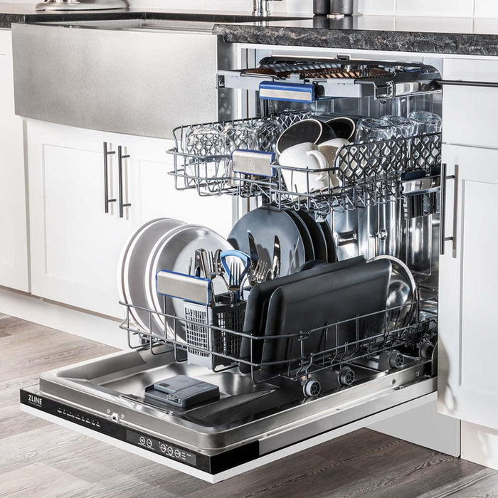 ZLINE Tallac Series 18" and 24" 3rd Rack Tall Tub Built-In Dishwashers (DWV Series)