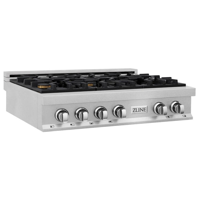 ZLINE Legacy Gas Rangetops in Satin Stainless Steel with Brass Burners – 30", 36", & 48"