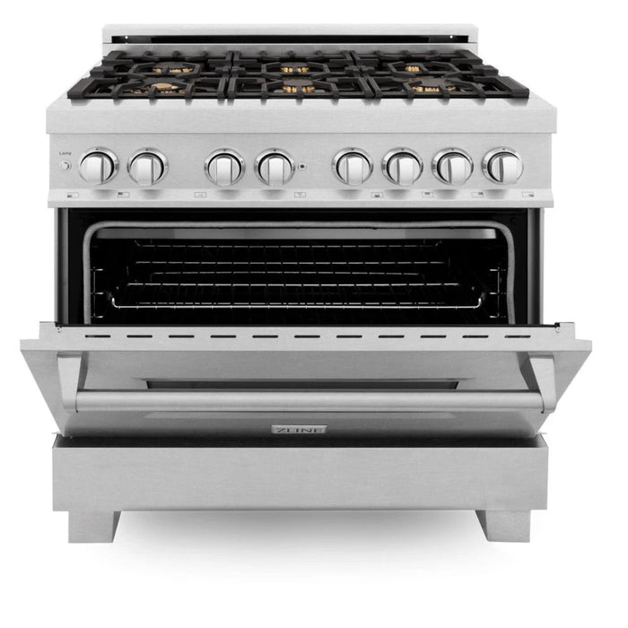 ZLINE Legacy Dual Fuel Range Satin Stainless with Brass Burners – 30", 36", & 48"