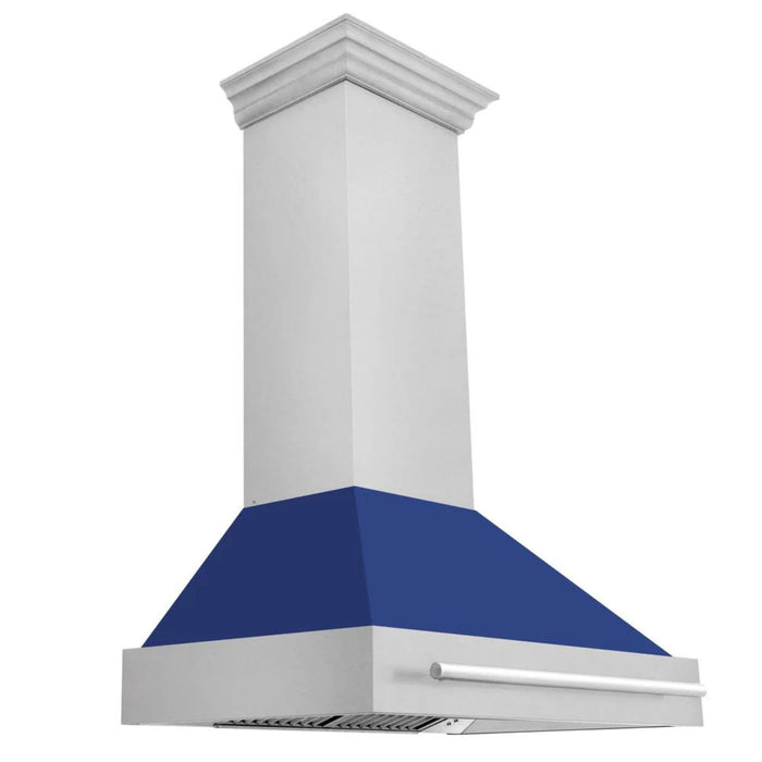 ZLINE 36" Wall Mount Range Hood with Satin Stainless Steel and Colored Shell