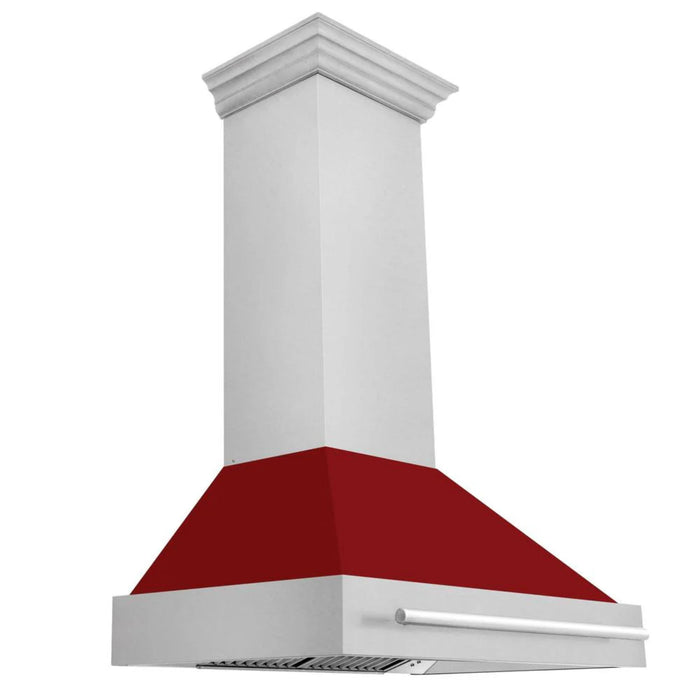 ZLINE 36" Wall Mount Range Hood with Satin Stainless Steel and Colored Shell