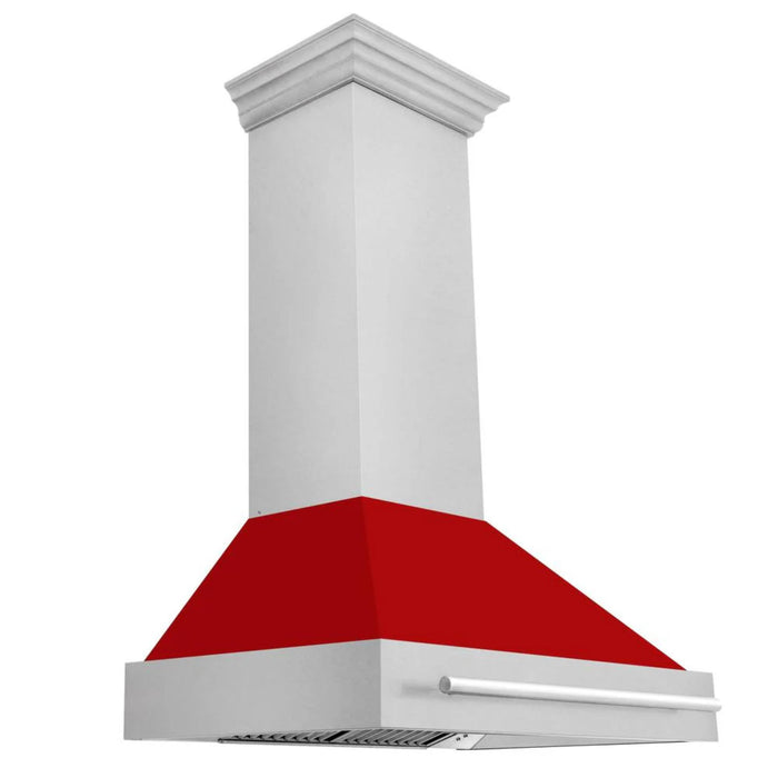 ZLINE 36" Wall Mount Range Hood with Satin Stainless Steel and Colored Shell
