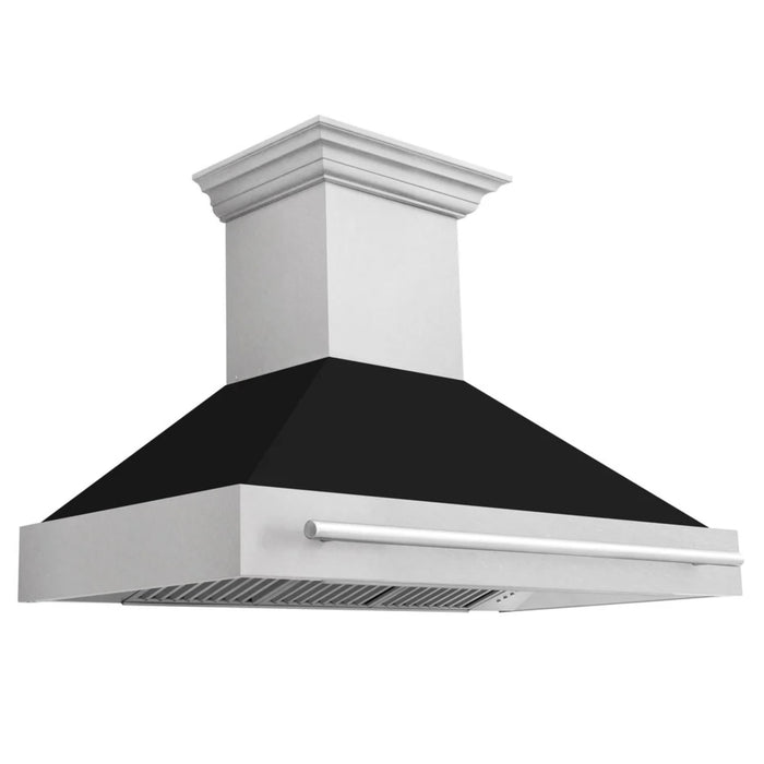ZLINE 48" Wall Mount Range Hood with Satin Stainless Steel and Colored Shell