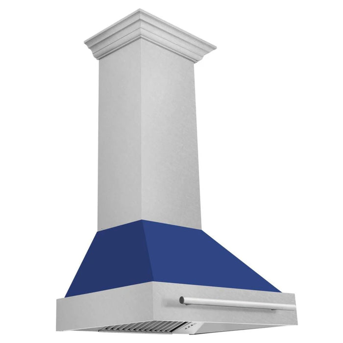 ZLINE 30" Wall Mount Range Hood with Colored Shell and Satin Stainless Steel