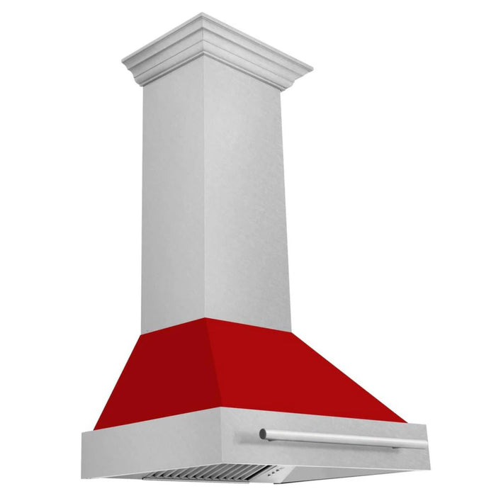 ZLINE 30" Wall Mount Range Hood with Colored Shell and Satin Stainless Steel
