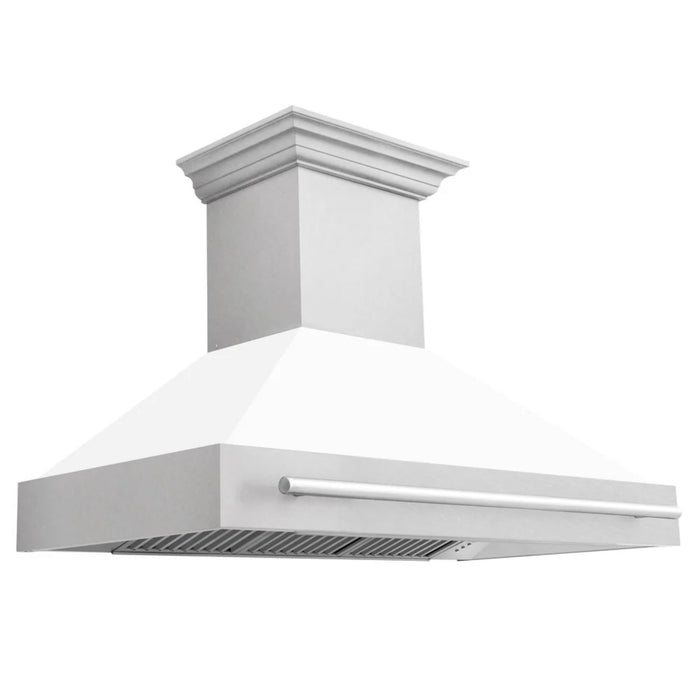 ZLINE 48" Wall Mount Range Hood with Satin Stainless Steel and Colored Shell