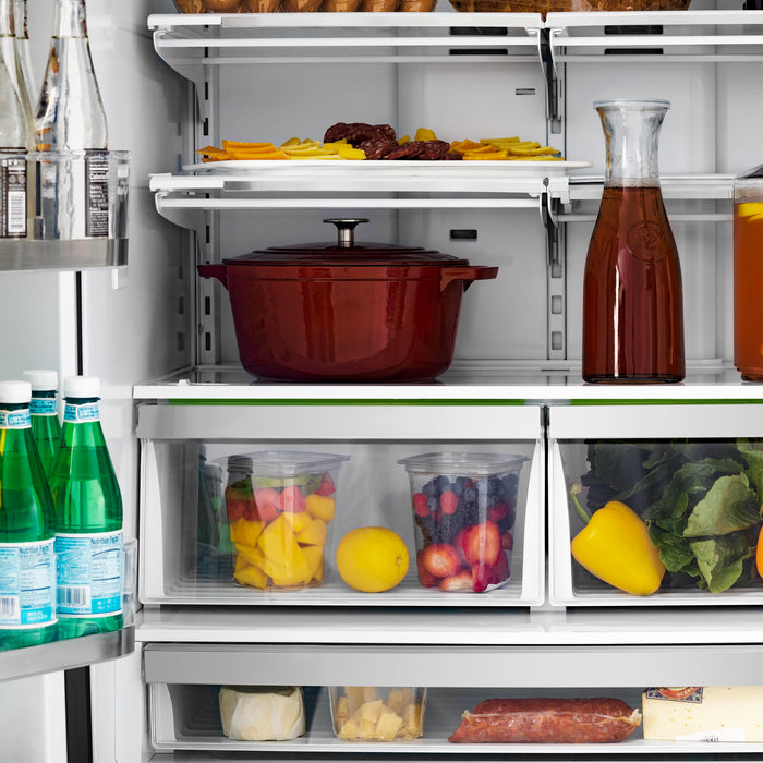 ZLINE 22.5 cu.ft. Counter-Depth French Door Refrigerator with Ice Maker in Fingerprint-Resistant Black Stainless Steel