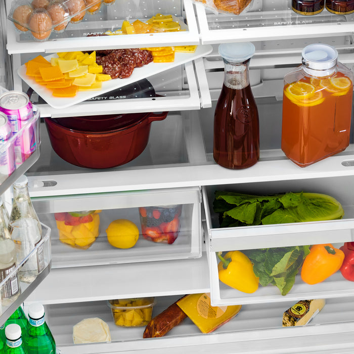 ZLINE 22.5 cu.ft. Counter-Depth French Door Refrigerator with Ice Maker in Fingerprint-Resistant Black Stainless Steel