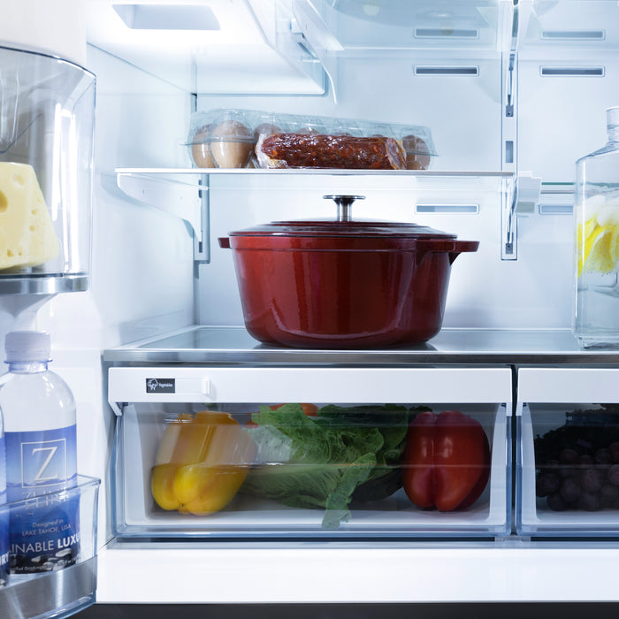 ZLINE  21.6 cu.ft.  Counter-Depth French Door Refrigerator with Water and Ice Dispenser in Fingerprint-Resistant Black Stainless Steel