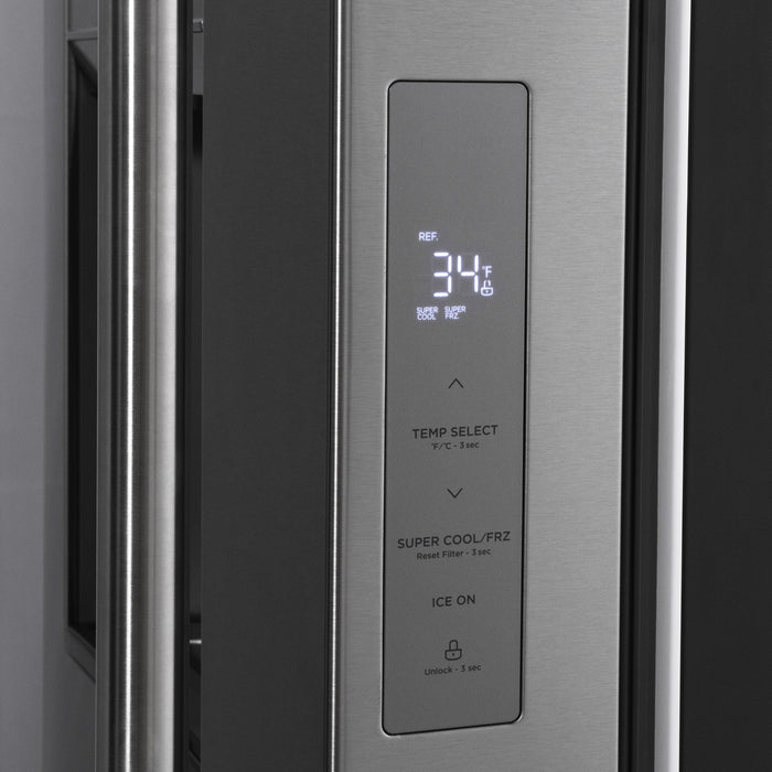 ZLINE 36" Standard-Depth French Door External Water Dispenser Refrigerator with Dual Ice Maker in Fingerprint-Resistant Stainless Steel
