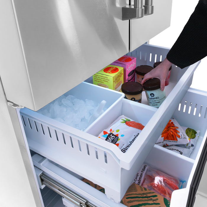ZLINE 36" Standard-Depth French Door External Water Dispenser Refrigerator with Dual Ice Maker in Fingerprint-Resistant Stainless Steel