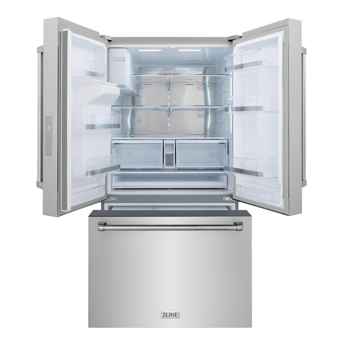 ZLINE 36" Standard-Depth French Door External Water Dispenser Refrigerator with Dual Ice Maker in Fingerprint-Resistant Stainless Steel