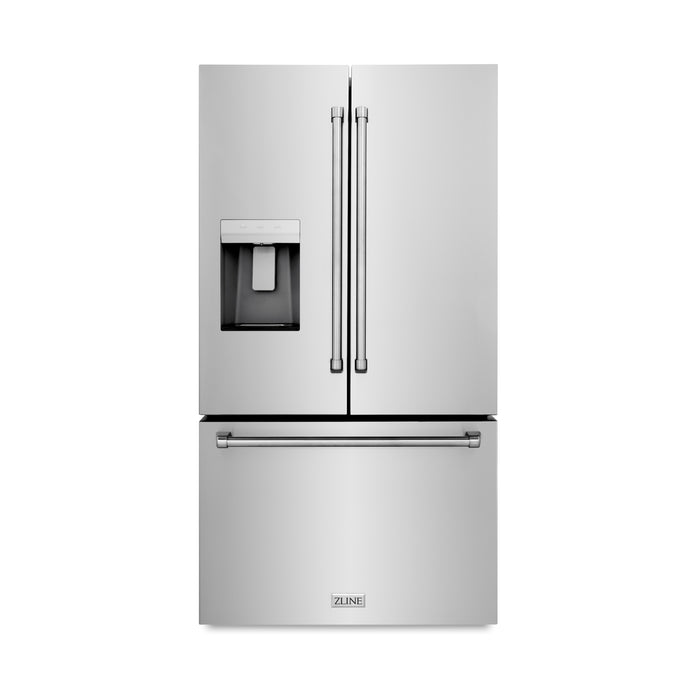 ZLINE 36" Standard-Depth French Door External Water Dispenser Refrigerator with Dual Ice Maker in Fingerprint-Resistant Stainless Steel