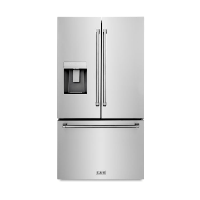 ZLINE 36" Standard-Depth French Door External Water Dispenser Refrigerator with Dual Ice Maker in Fingerprint-Resistant Stainless Steel