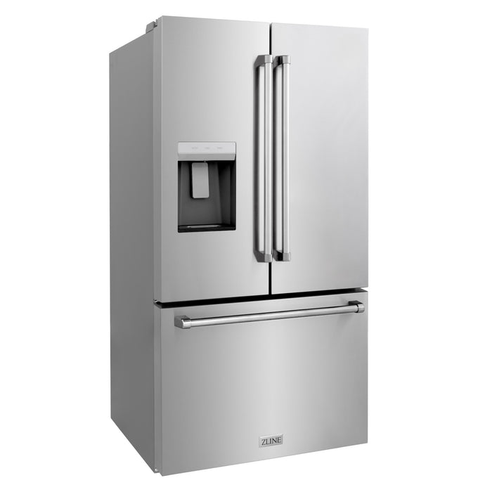 ZLINE 36" Standard-Depth French Door External Water Dispenser Refrigerator with Dual Ice Maker in Fingerprint-Resistant Stainless Steel