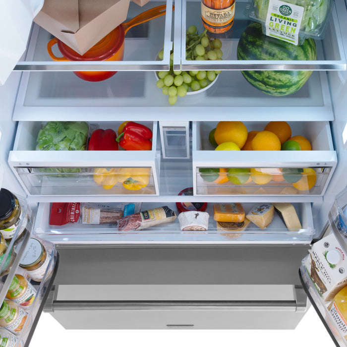 ZLINE 36" Standard-Depth French Door External Water Dispenser Refrigerator with Dual Ice Maker in Fingerprint-Resistant Stainless Steel