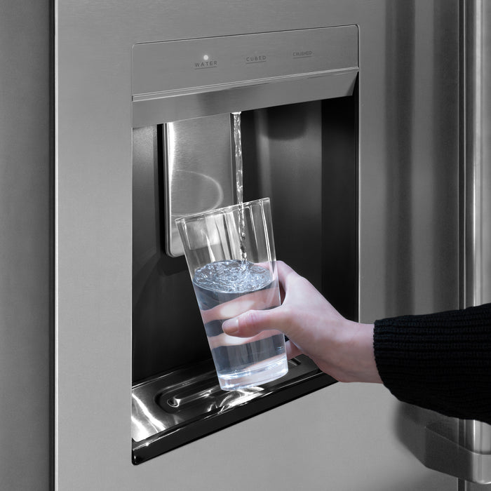ZLINE 36" Standard-Depth French Door External Water Dispenser Refrigerator with Dual Ice Maker in Fingerprint-Resistant Stainless Steel