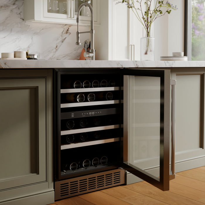 ZLINE 24" Monument Dual Zone 44-Bottle Wine Cooler in Stainless Steel