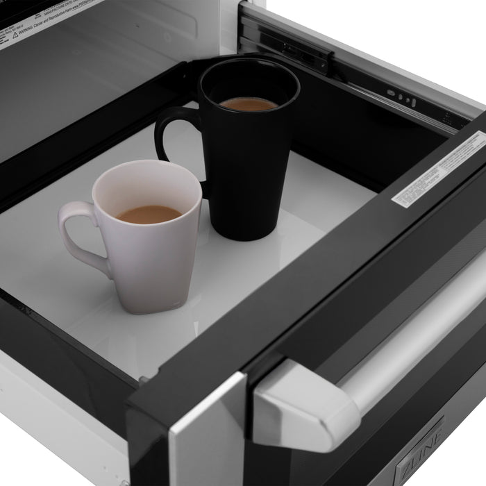ZLINE 24" Built-in Microwave Drawer with Traditional Handle in Stainless Steel
