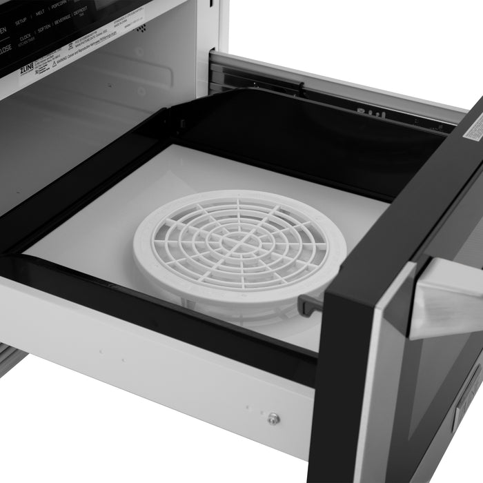ZLINE 24" Built-in Microwave Drawer with Traditional Handle in Stainless Steel
