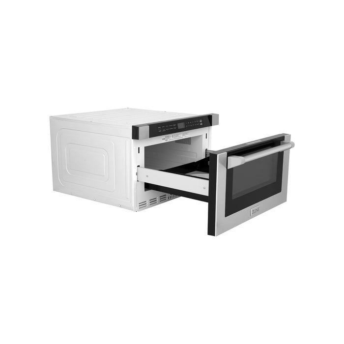 ZLINE 24" Built-in Microwave Drawer with Traditional Handle in Stainless Steel