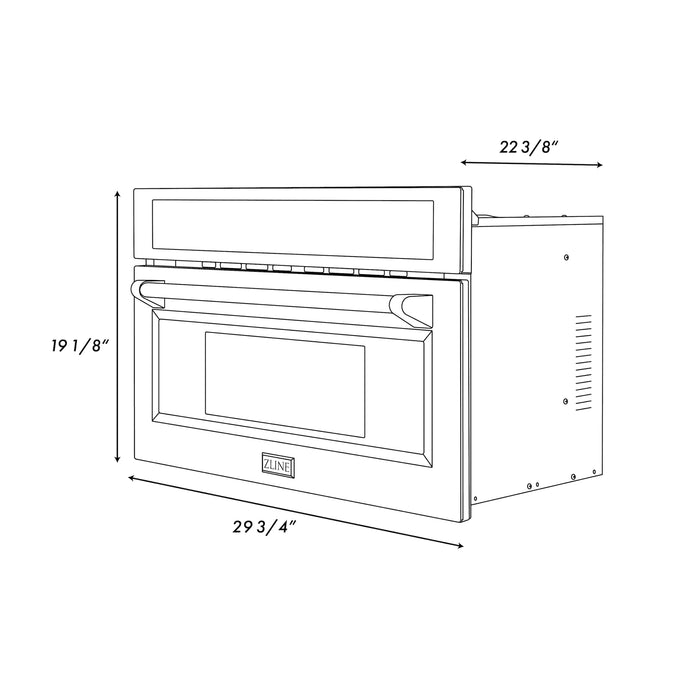 ZLINE 30" Built-in Convection Microwave Oven in Stainless Steel with Speed and Sensor Cooking