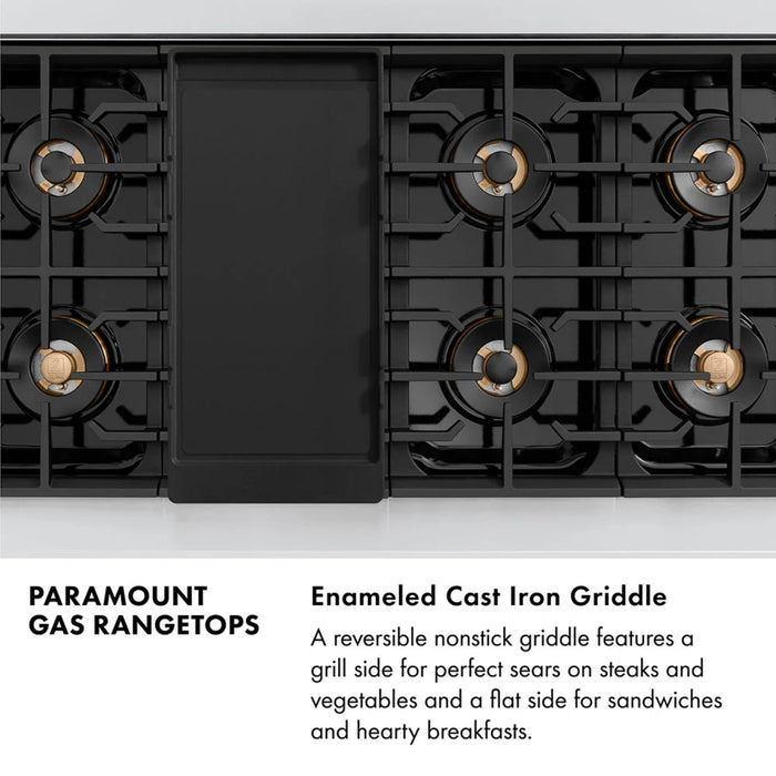 ZLINE Autograph Edition Legacy Gas Rangetops with Polished Gold Accents – 36" and 48" Widths.